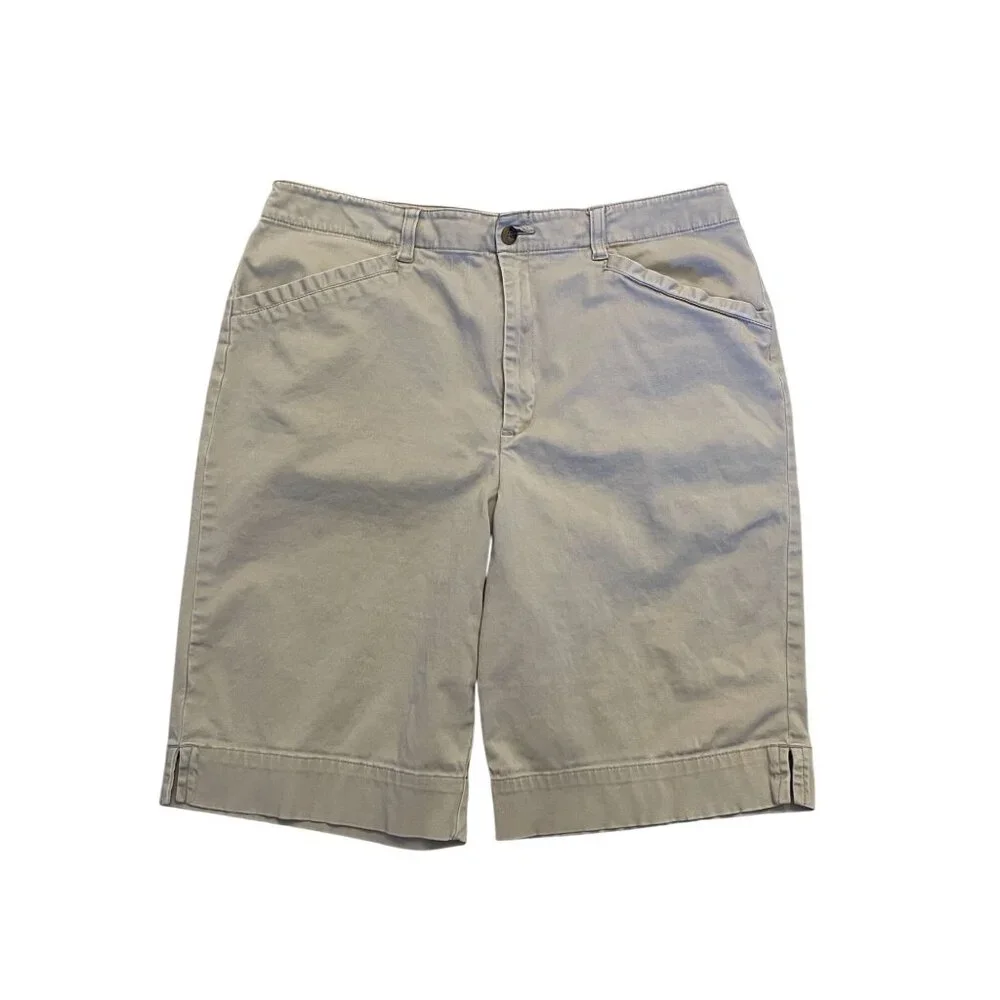 White Stag Beige/Tan Khaki Bermuda Women's Shorts Size 12 Cotton Stretch